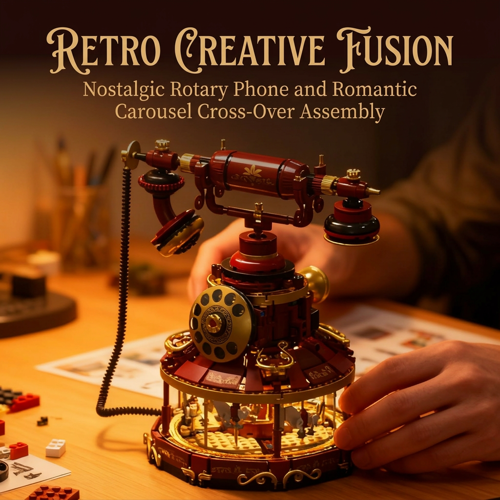Dreamy Vintage Telephone Carousel 3D Puzzle DIY Model Kit