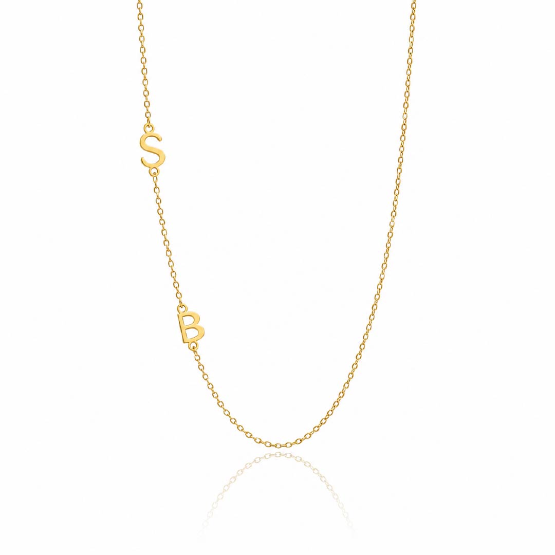 Custom Sideways Initial Necklace