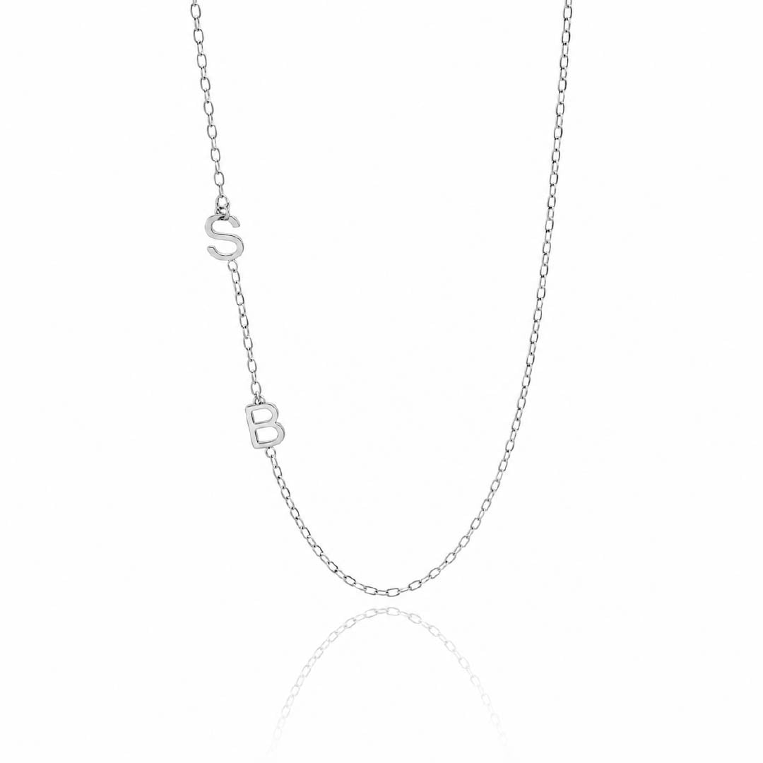 Custom Sideways Initial Necklace
