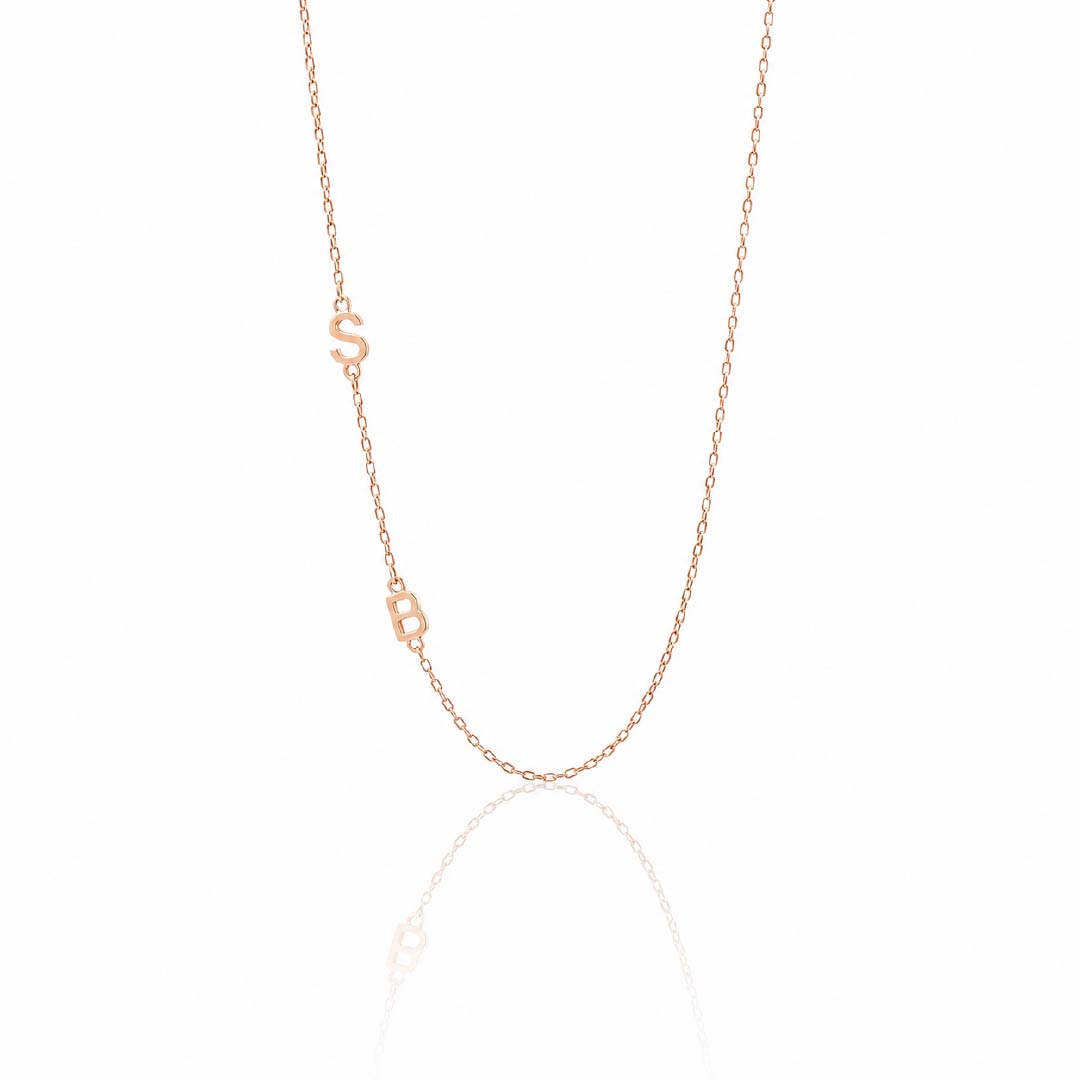 Custom Sideways Initial Necklace
