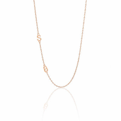 Custom Sideways Initial Necklace