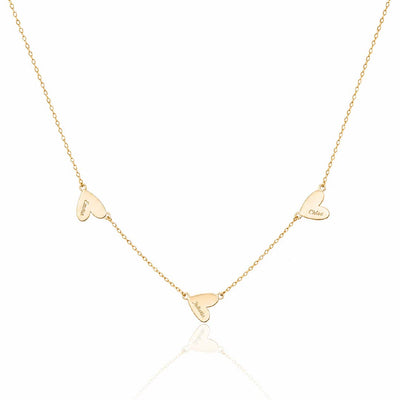 Custom Hearts Name Necklace