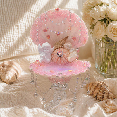 Cherub's Halo | Sea Urchin Mermaid Jewelry Holder & Night Light - Handcrafted 1 PC