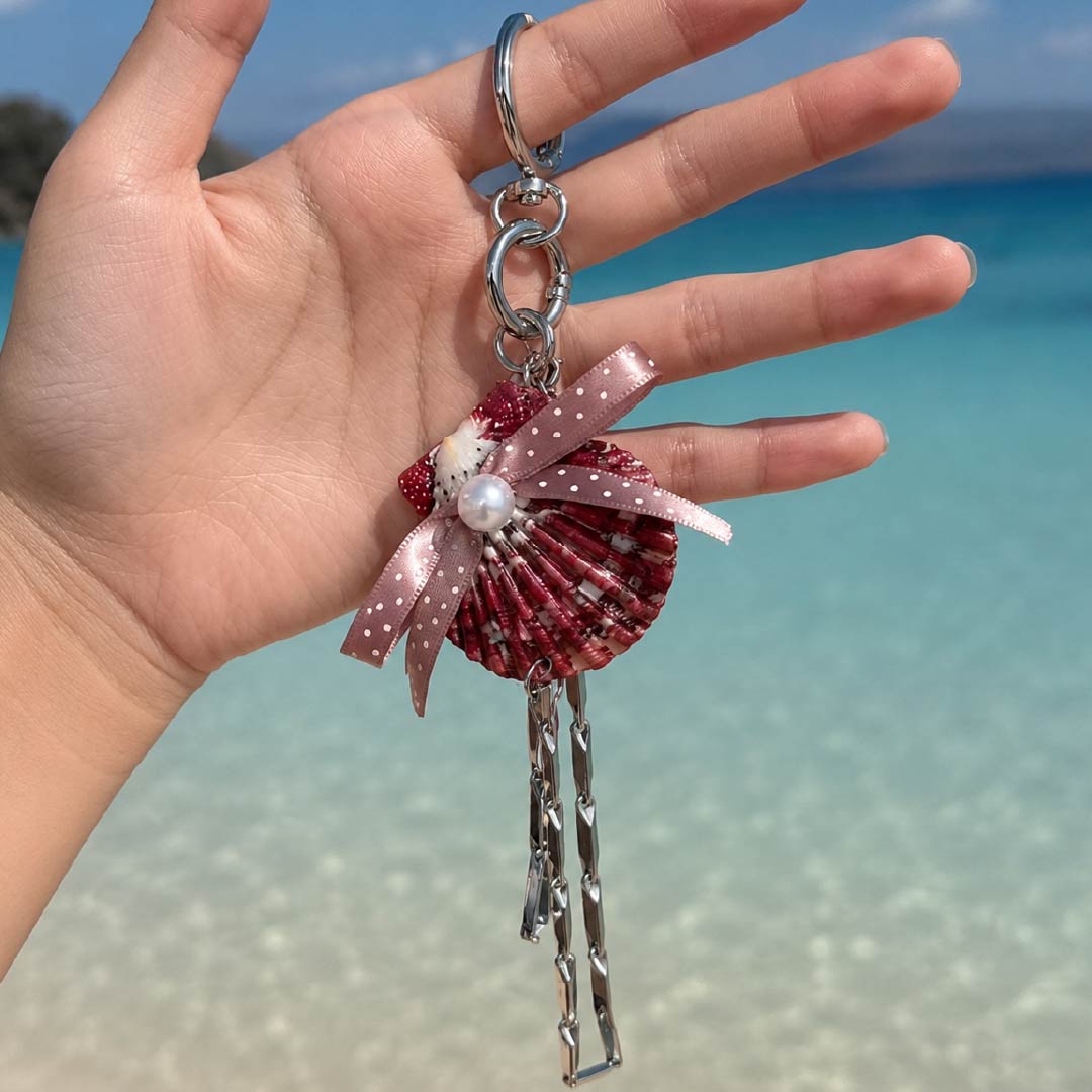 Crimson Rosette | Mother of Pearl Shell Charm- Handcrafted 1 PC