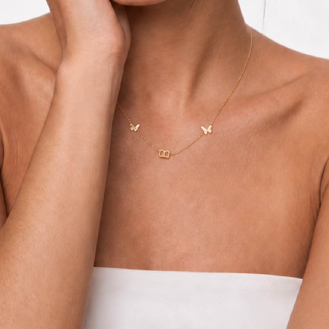Custom Sideways Initial Necklace