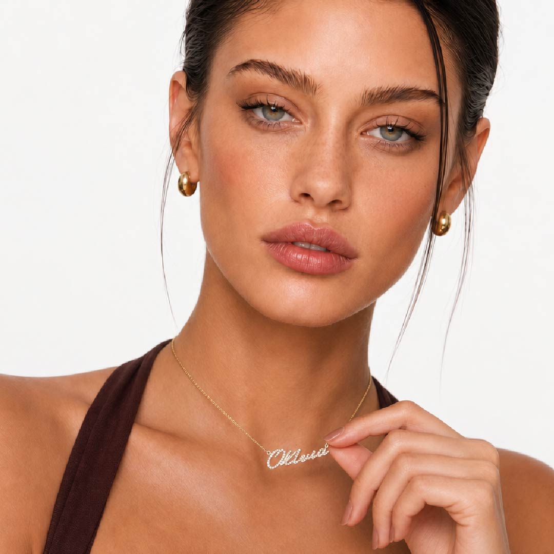 Customized Diamond Name Necklace