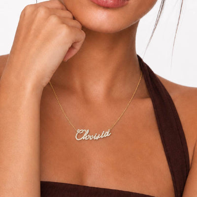 Customized Diamond Name Necklace