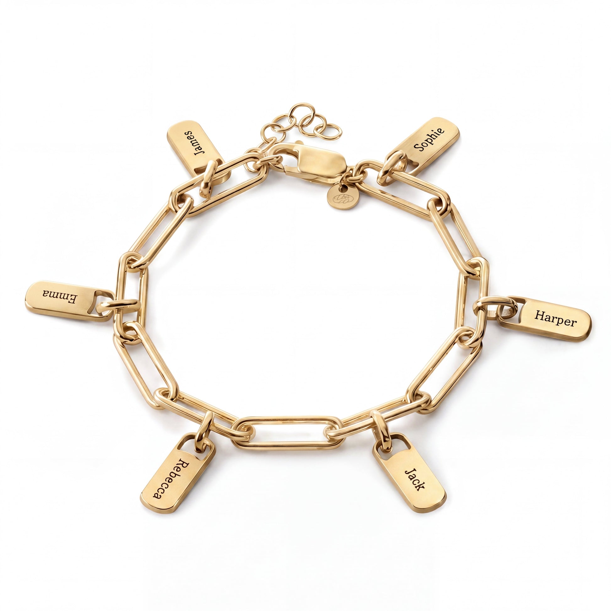 Personalized Bracelet with Engraved Tags