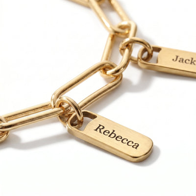 Personalized Bracelet with Engraved Tags