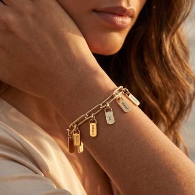 Personalized Bracelet with Engraved Tags