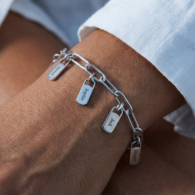 Personalized Bracelet with Engraved Tags