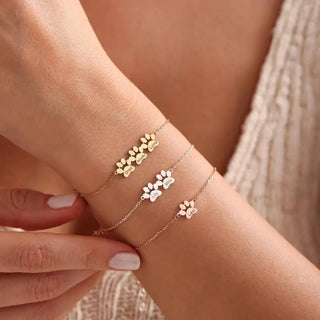 Custom Paw Print Name Necklace Bracelet