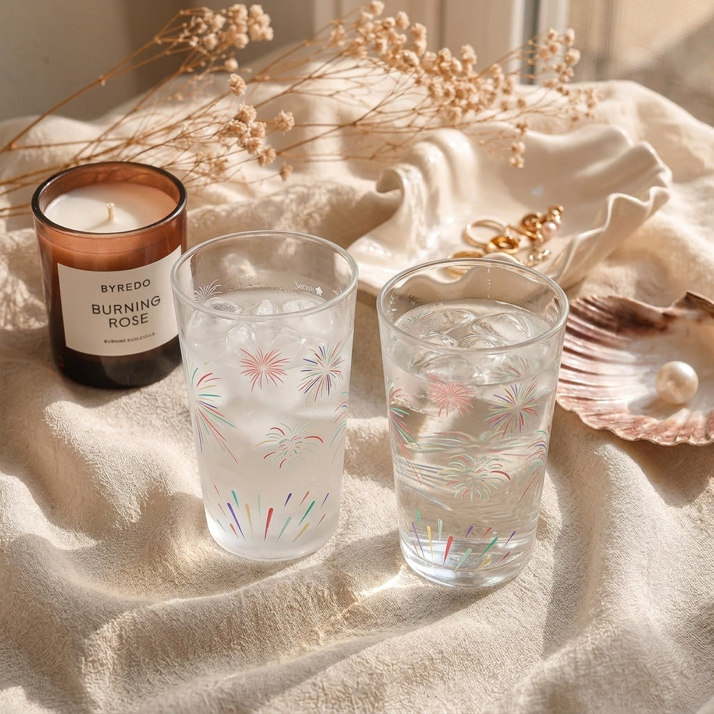 Cold-Activated Color Changing Fireworks Glass Cup - Handcrafted 1 PC