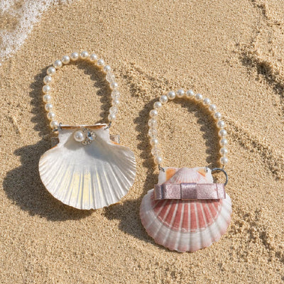 Rosé Moon | Pink Mother of Pearl Shell Charm- Handcrafted 1 PC