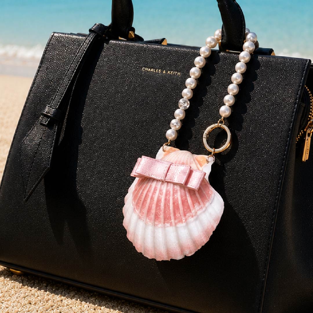 Rosé Moon | Pink Mother of Pearl Shell Charm- Handcrafted 1 PC