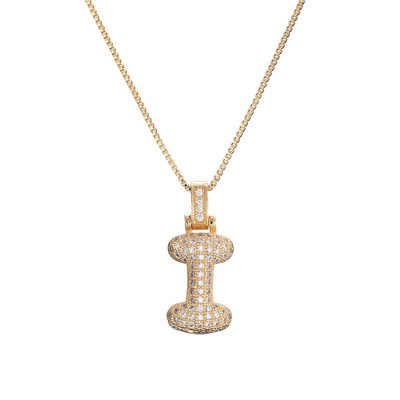 14k Diamond Dazzle Bubble Initial Necklace