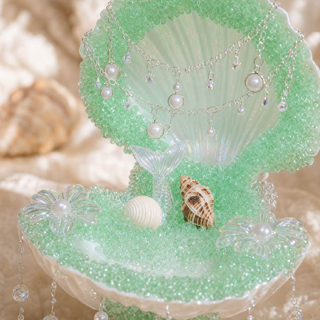 Mint Tide | Mother of Pearl Mermaid Jewelry & Candle Holder - Handcrafted 1 PC