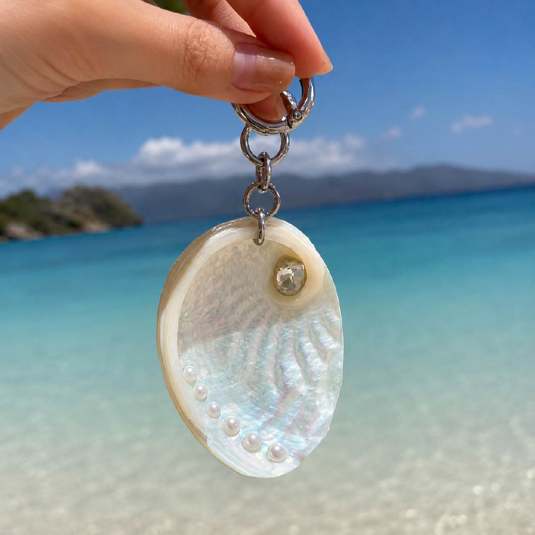 Ganymede Iridescence | White Abalone Charm - Handcrafted 1 PC