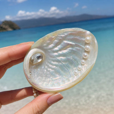 Ganymede Iridescence | White Abalone Charm - Handcrafted 1 PC
