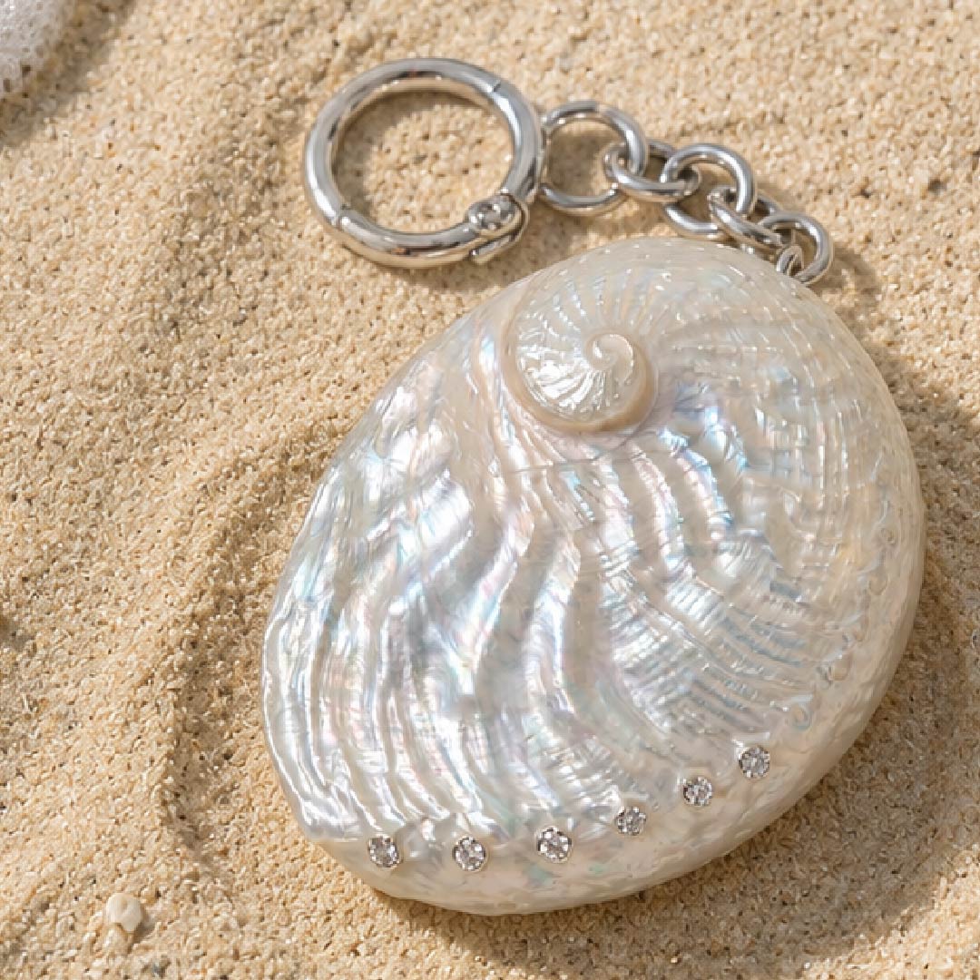 BeansJourney White Abalone Shell Charm - Ganymede Iridescence