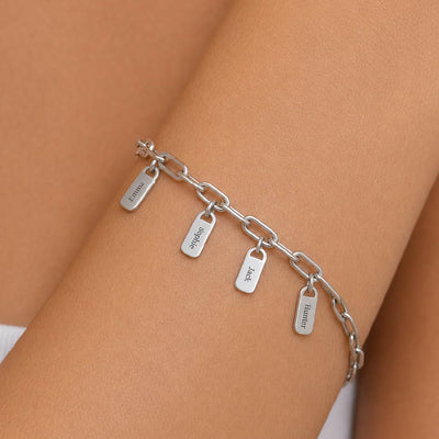 Personalized Bracelet with Engraved Tags