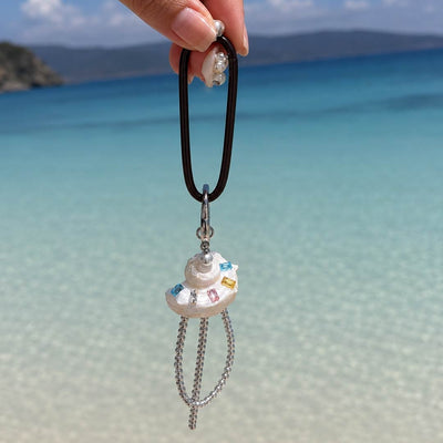 Prism Orbit | Pearlized Turbo Shell Charm- Handcrafted 1 PC