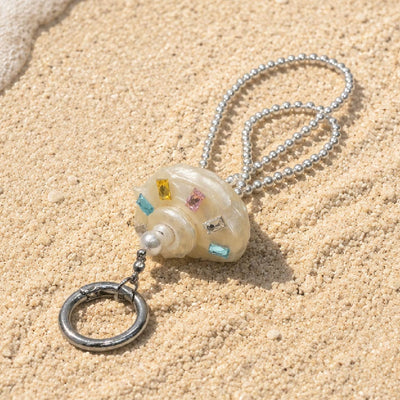Prism Orbit | Pearlized Turbo Shell Charm- Handcrafted 1 PC