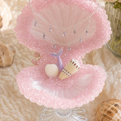 Rosy Tide | Mother of Pearl Mermaid Jewelry & Candle Holder - Handcrafted 1 PC