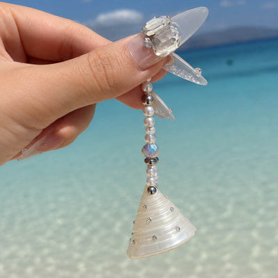 Draco Light | Celestial Trochus Seashells Bell Earrings - Handcrafted 1 PC