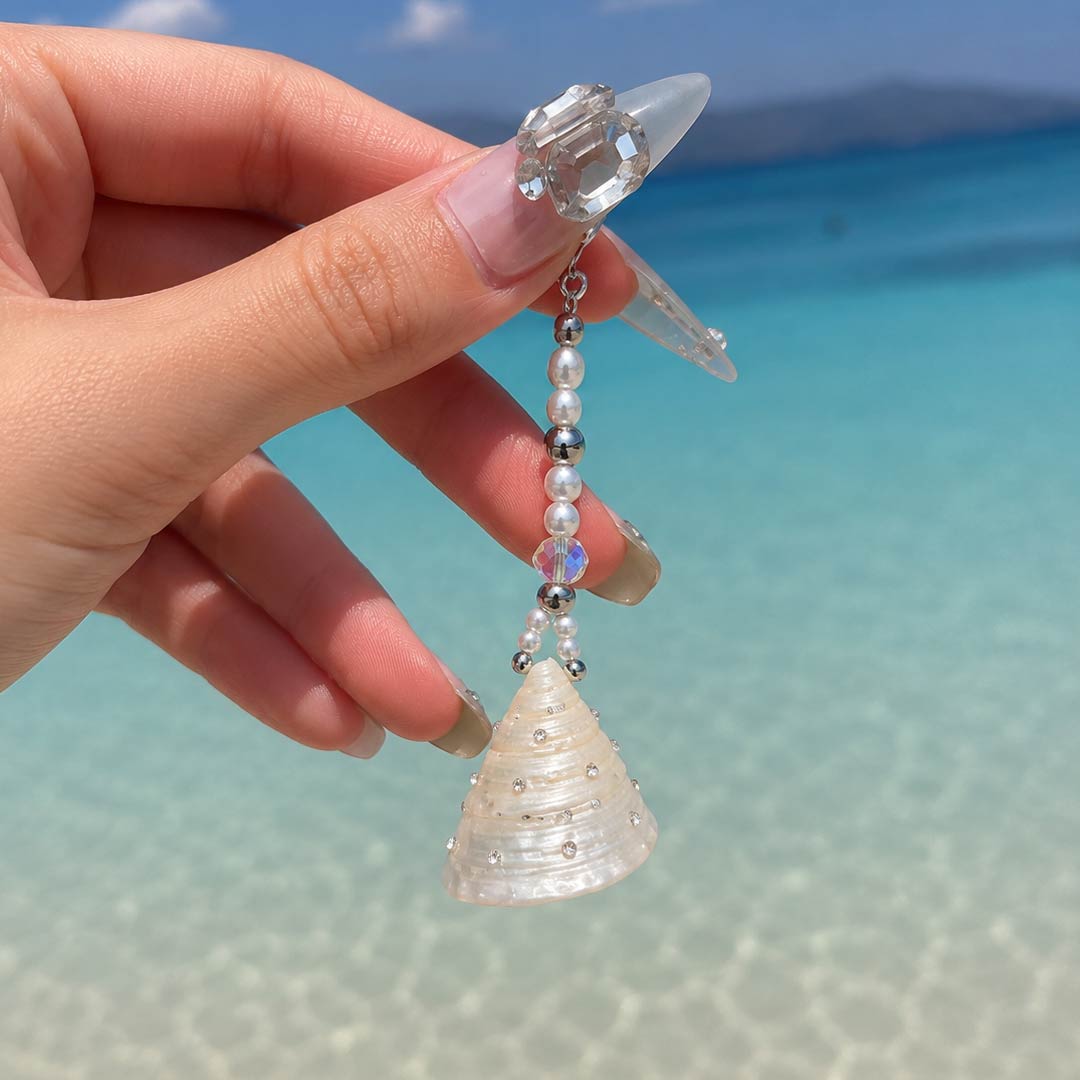 Draco Light | Celestial Trochus Seashells Bell Earrings - Handcrafted 1 PC