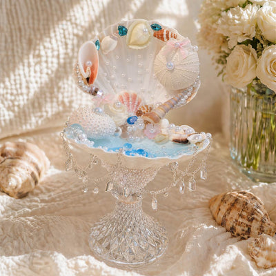 Sea Urchin's Treasure | Mother of Pearl Mermaid Jewelry & Candle Holder - Handcrafted 1 PC