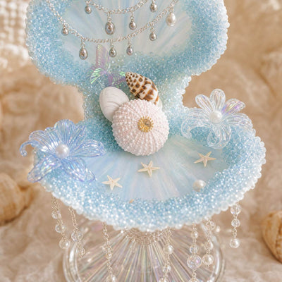 Seafoam Urchin | Mother of Pearl Mermaid Jewelry & Candle Holder - Handcrafted 1 PC