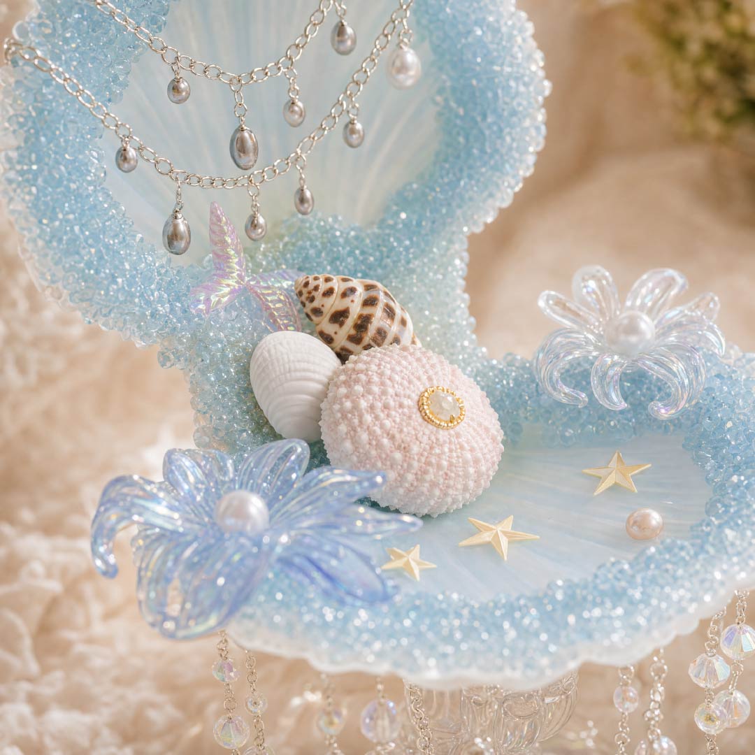 Seafoam Urchin | Mother of Pearl Mermaid Jewelry & Candle Holder - Handcrafted 1 PC