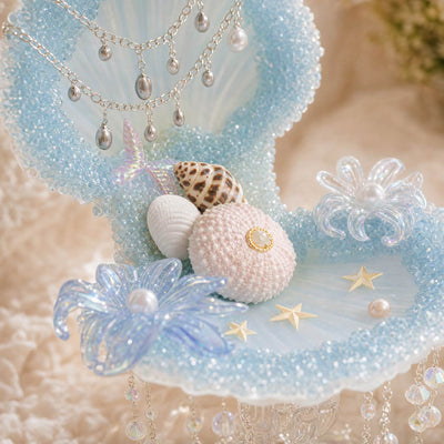 Seafoam Urchin | Mother of Pearl Mermaid Jewelry & Candle Holder - Handcrafted 1 PC