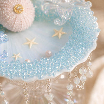Seafoam Urchin | Mother of Pearl Mermaid Jewelry & Candle Holder - Handcrafted 1 PC