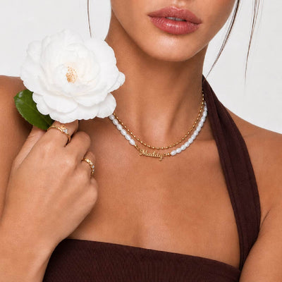 Statement Custom Name Pearl Necklace