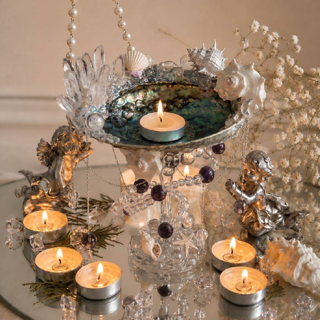 Stellar Reverie | Mother of Pearl Jewelry & Candle Holder - Handcrafted 1 PC