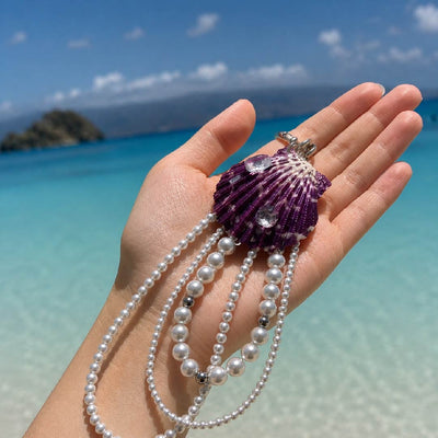 Purple Haze | Mother of Pearl Shell Charm- Handcrafted 1 PC