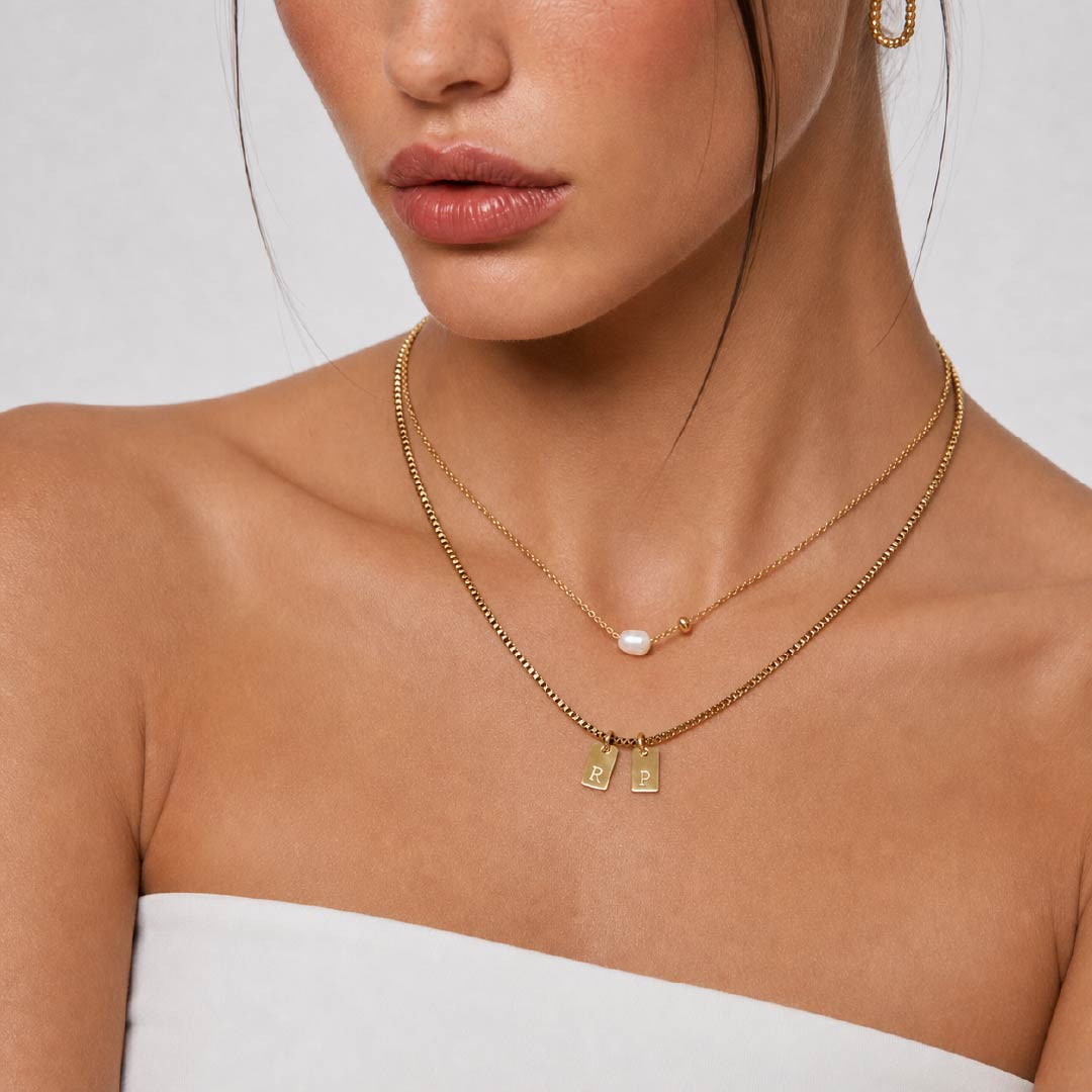 Tag Initial Necklace