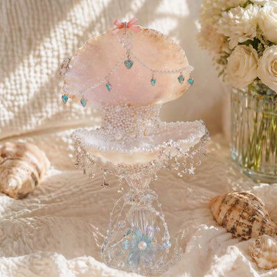 Vintage Crystal & Pearl Encrusted Mermaid Luxury Jewelry Tray - Handcrafted 1 PC