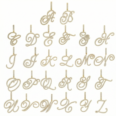 Luxe Cursive Diamond Accented Initial Necklace