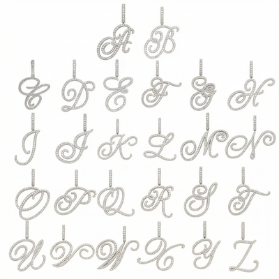 Luxe Cursive Diamond Accented Initial Necklace