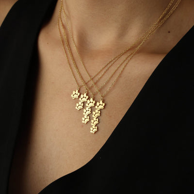 Custom Paw Print Name Necklace