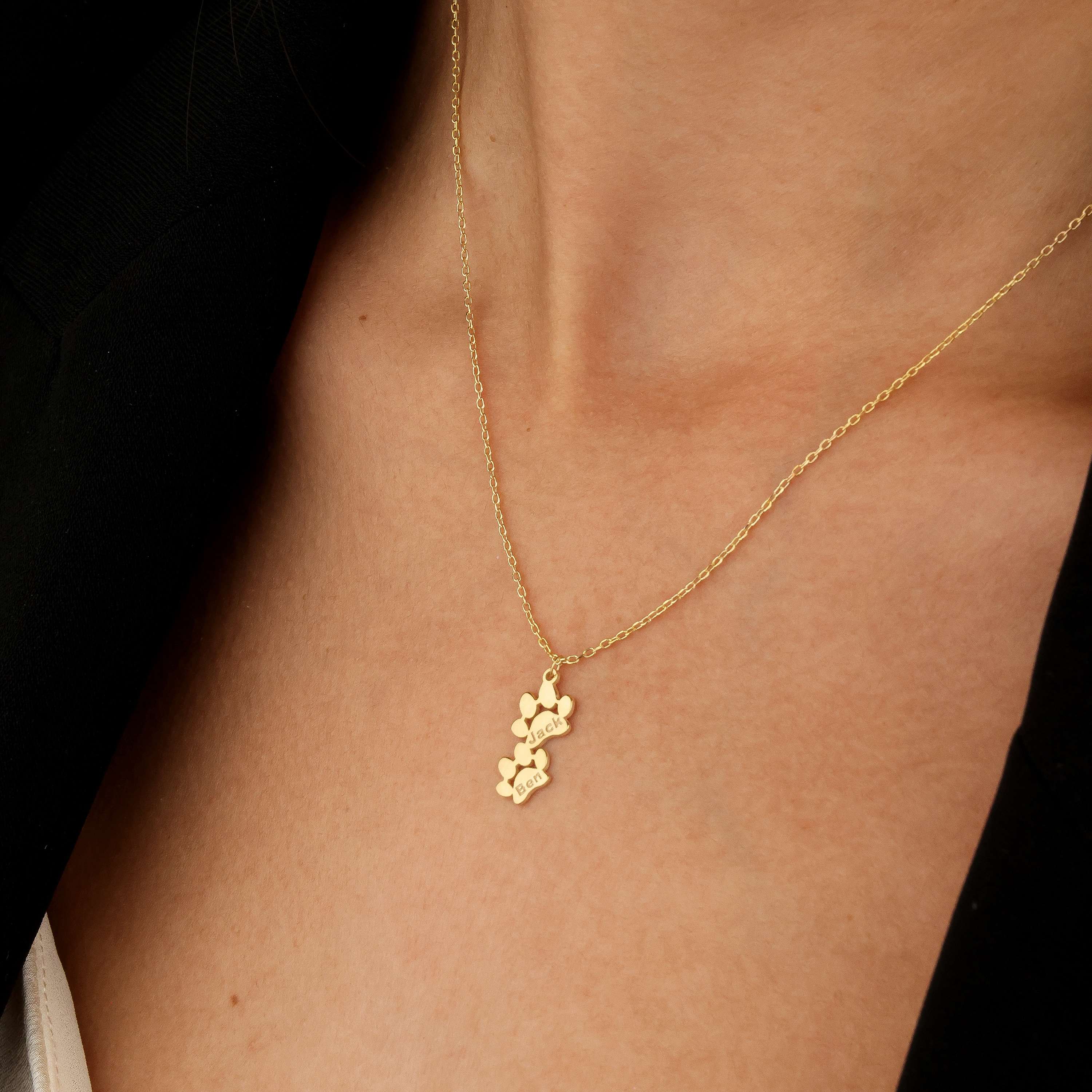 Custom Paw Print Name Necklace