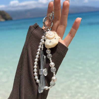Vega Veil | Pearlized Turbo Shell Charm- Handcrafted 1 PC