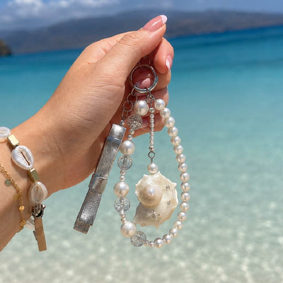 Vega Veil | Pearlized Turbo Shell Charm- Handcrafted 1 PC
