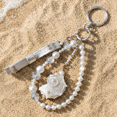 Vega Veil | Pearlized Turbo Shell Charm- Handcrafted 1 PC