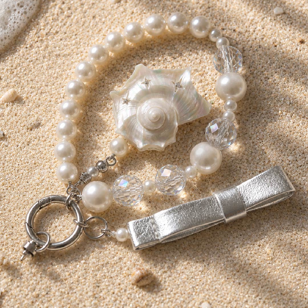 Vega Veil | Pearlized Turbo Shell Charm- Handcrafted 1 PC