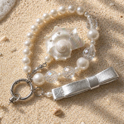 Vega Veil | Pearlized Turbo Shell Charm- Handcrafted 1 PC