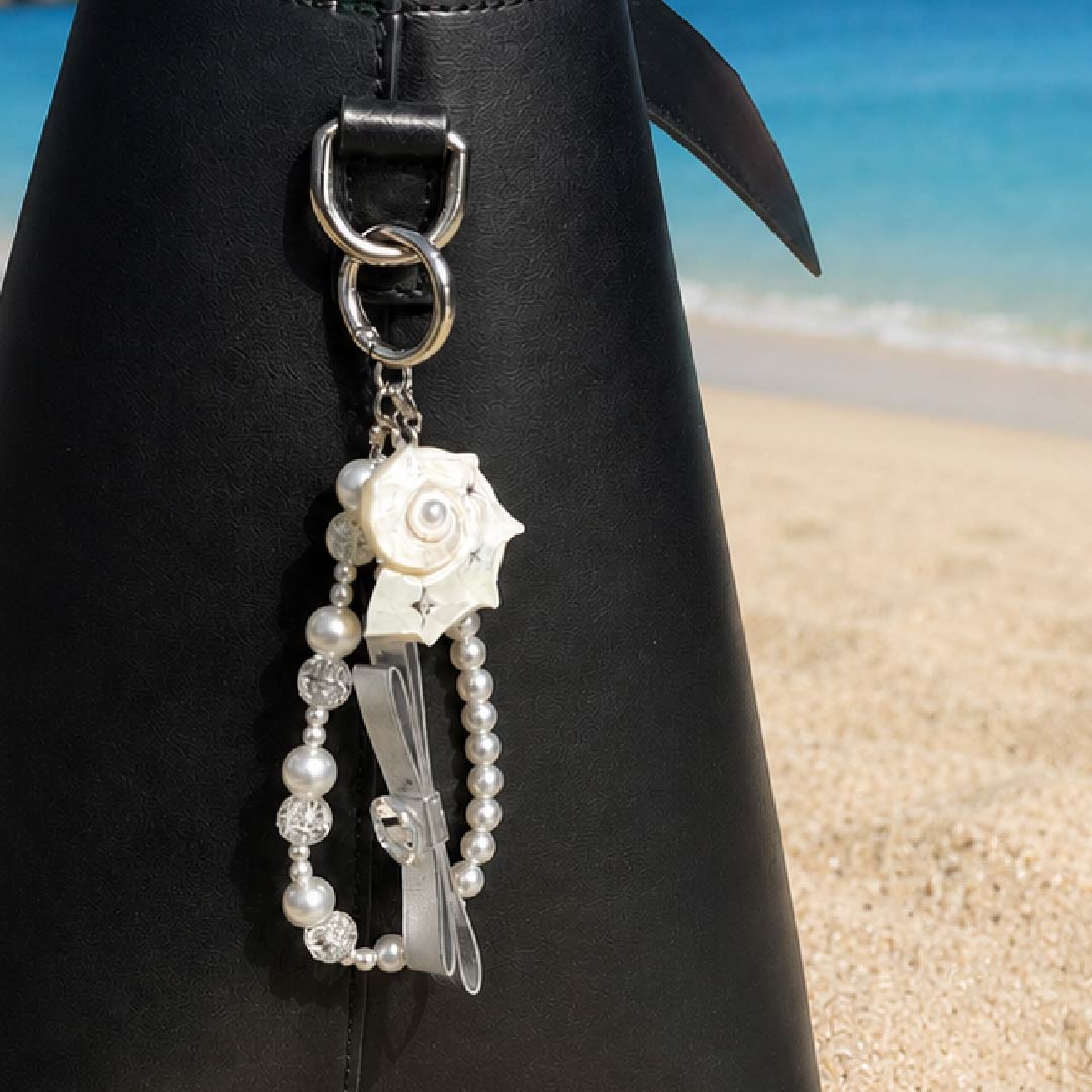 Vega Veil | Pearlized Turbo Shell Charm- Handcrafted 1 PC